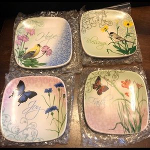 Meadow Wonders Plates set Hope Faith Joy Blessings